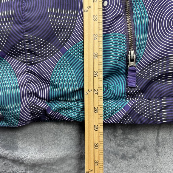 Burton DRYRIDE Jacket Womens 11 Purple Teal The White Collection Hooded Ski Snow - Picture 11 of 13